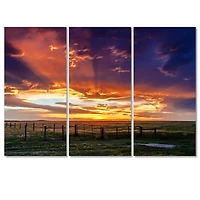 Designart - Dramatic Sunset over Prairie