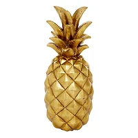 14" Gold Polystone Traditional Decorative Pineapple
