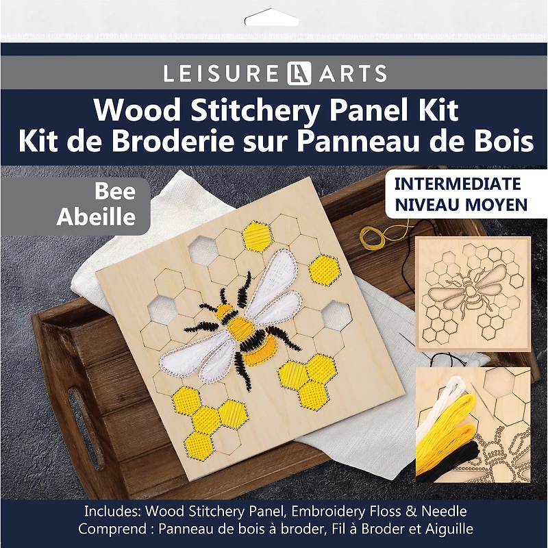 Leisure Arts® Intermediate Bee Wood Stitchery Panel Kit