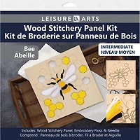 Leisure Arts® Intermediate Bee Wood Stitchery Panel Kit