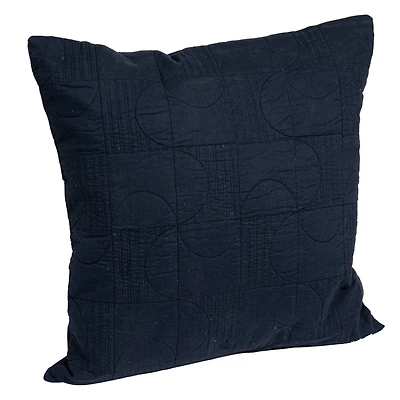 Hello Honey® Blue Square Modern Geometric Quilted Pillow Cover