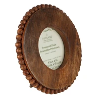 4" x 4" Natural Brown Round Beaded Wood Frame, Treasured Finds by Ashland®