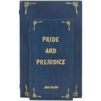 Blue Wooden Pride and Prejudice Storage Faux Book Box, 2ct.