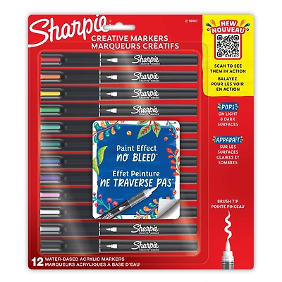 Sharpie® 12 Color Brush Tip Creative Markers