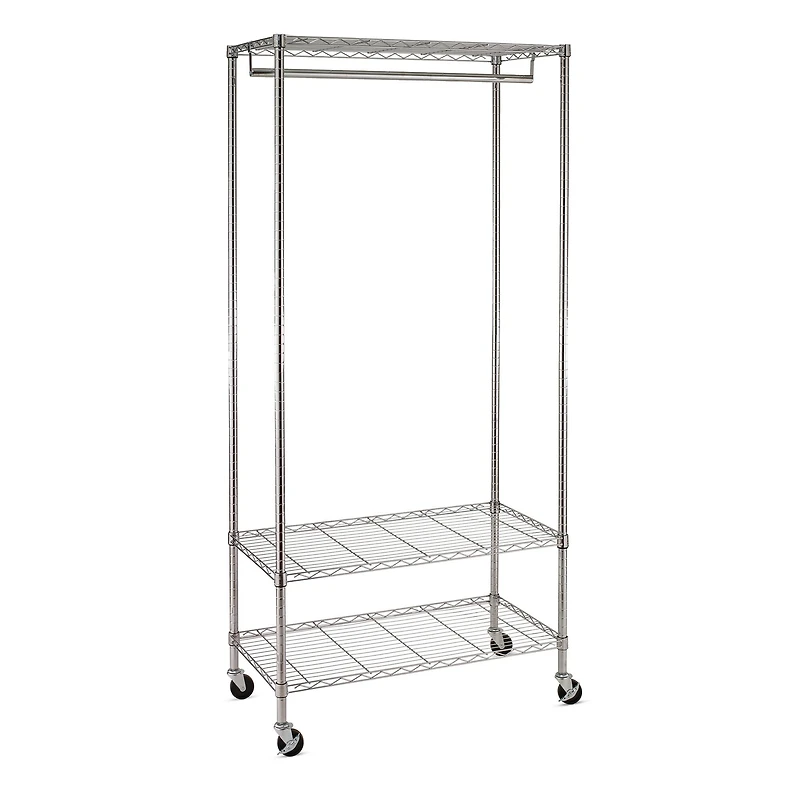 Honey Can Do Chrome 3-Shelf Deluxe Rolling Garment Rack