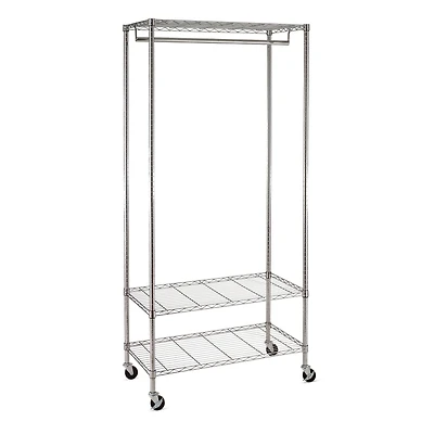 Honey Can Do Chrome 3-Shelf Deluxe Rolling Garment Rack