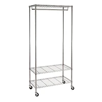 Honey Can Do Chrome 3-Shelf Deluxe Rolling Garment Rack