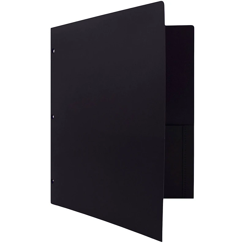 JAM Paper 3-Hole Heavy Duty Plastic Pocket Folder