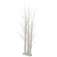 4ft. Pre-Lit White Birch Twig Tree Cluster Christmas Decoration, Warm White LED Lights