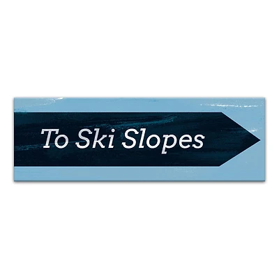 Ski Slopes Arrow Sign 36x12 Canvas Wall Art