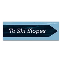 Ski Slopes Arrow Sign 36x12 Canvas Wall Art