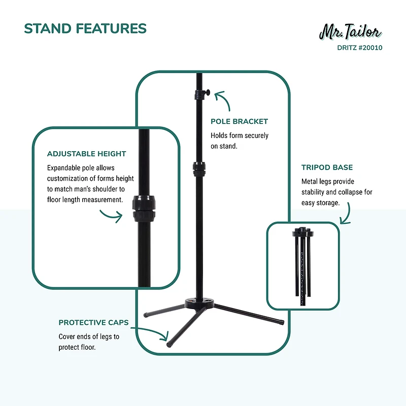 Dritz® Mr. Tailor Male Dress Form with Adjustable Tri-Pod Stand