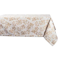 DII® 84" Metallic Holly Leaves Tablecloth
