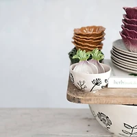 Hello Honey® 4.5" Floral Design Stoneware Compact Bowl Dinnerware, 4ct.