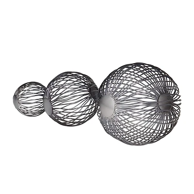 Grey Metal Contemporary Geometric Sculpture, Set of 3" 8", 6", 4"