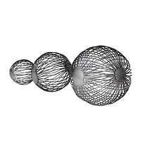 Grey Metal Contemporary Geometric Sculpture, Set of 3" 8", 6", 4"