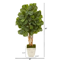 4.3ft. Fiddle Leaf Fig Tree in Country White Planter