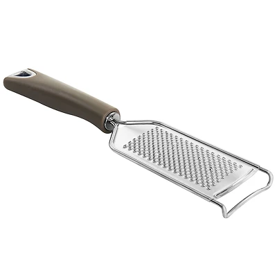 Martha Stewart Taupe Stainless Steel Handheld Grater & Zester Utensil