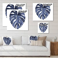 Designart - Tropical Blue Watercolour Leaves III