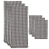 DII® Black Check Heavyweight Dishtowel & Dishcloth Set