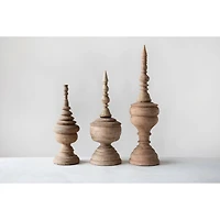 Hello Honey® Carved Mango Wood Finial Set