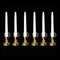 Single Light Window Candles with Remote and Timer - 10" - White - Set of 6