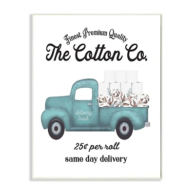 Stupell Industries Toilet Paper Delivery Truck Wooden Wall Plaque