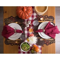 DII® 72" Heavyweight Check Fringed Table Runner