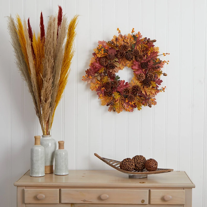 24" Oak Leaf, Acorn & Pine Wreath