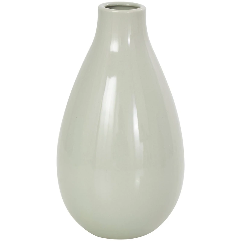 8" Green Ceramic Minimalistic Rounded Vase Set