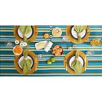 Beachy Stripe Print Outdoor Tablecloth, 60" Round