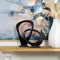 Geometric Abstract Metal Tabletop Sculpture Set