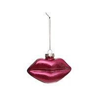 3.5" Pink Glitter Lips Glass Ornament by Ashland®