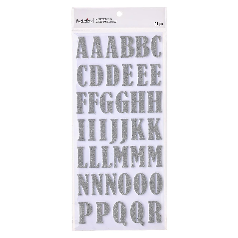 Silver Glitter Large Alphabet Stickers by Recollections™