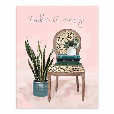 Cheetah Chair Easel Back Canvas