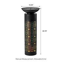 Glitzhome® 35.75" Metal LED Cutout Pattern Outdoor Fountain