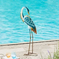 Glitzhome® 38.5" Metal Standing Crane Garden Statue with Stakes