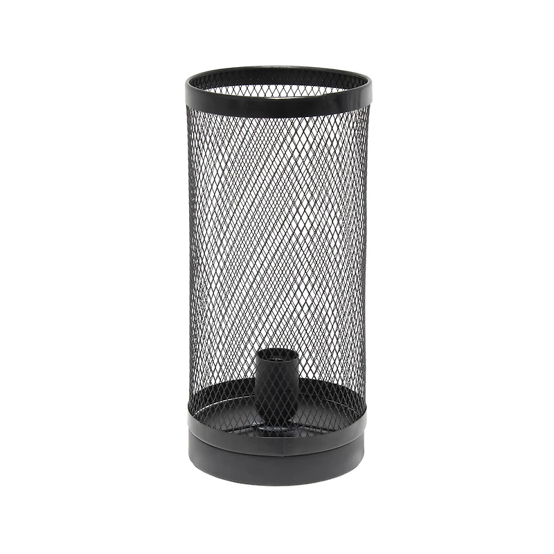Simple Designs 13" Mesh Cylindrical Steel Table Lamp