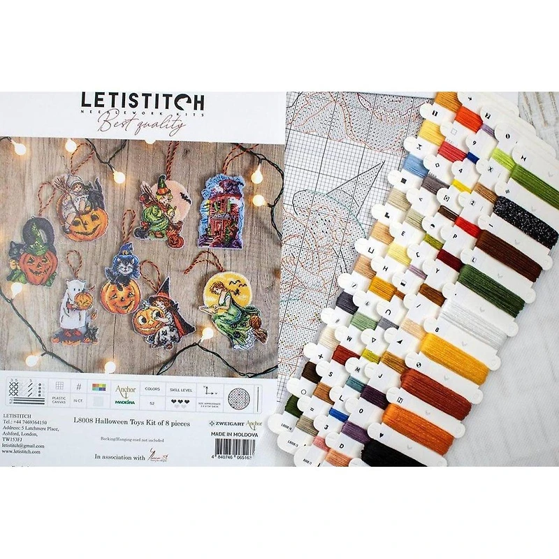 Letistitch Halloween Toys Plastic Canvas Counted Cross Stitch Kit