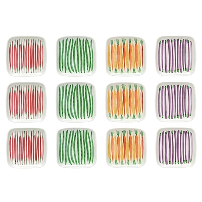 Hello Honey® 6" Vegetable Square Stoneware Plate, 12ct.