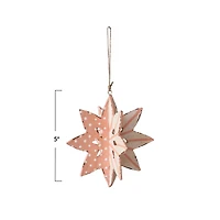 Hello Honey® 5" Pink Paper Mache Snowflake Ornament
