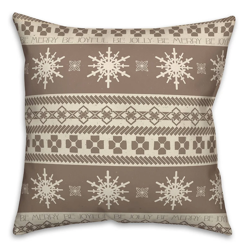 Neutral Christmas Sweater Throw Pillow
