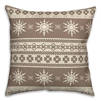 Neutral Christmas Sweater Throw Pillow