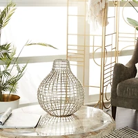 CosmoLiving by Cosmopolitan Silver Iron Modern Vase, 13" x 13" x 14"