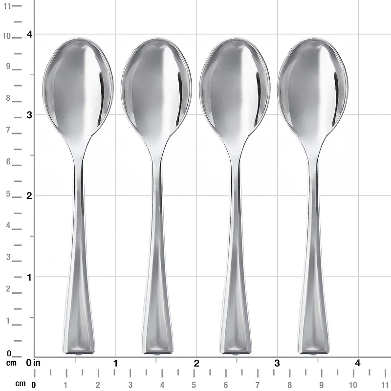 12 Packs: 24 ct. (288 total) Silver Plastic Mini Spoons by Celebrate It™