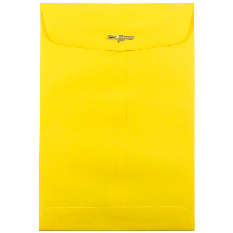 JAM Paper 6" x 9" Yellow Open End Catalog Recycled Envelopes