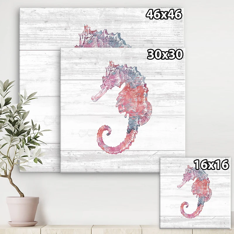 Designart - Pink seahorses Ocean Life