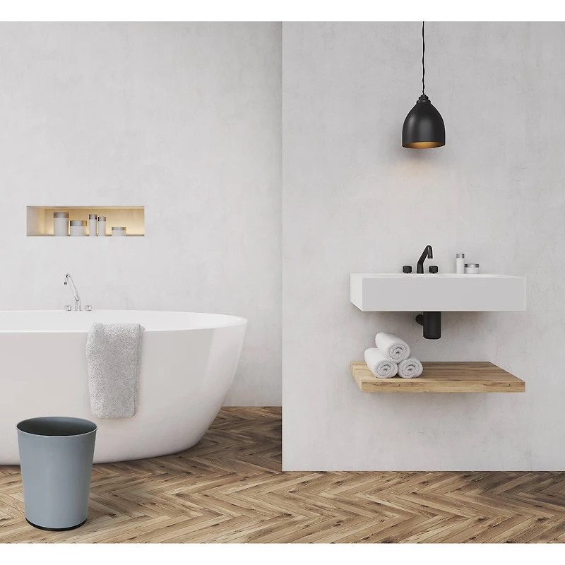 Bath Bliss Gray Trash Can