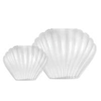 American Art Decor White Sea Scallops Misted Glass Vase Set