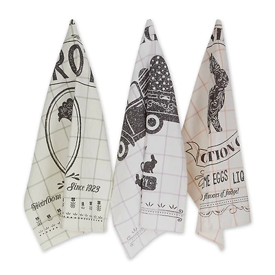 DII® Assorted Cottontail Cottage Printed Oversize Flour Sack Set, 3ct.